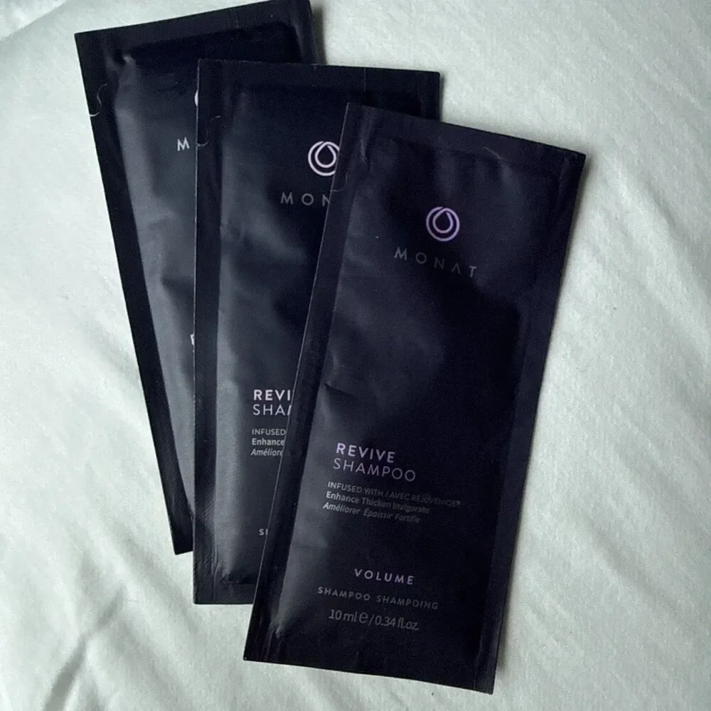 3 MONAT Revive Shampoo Travel Size .34 Fl Oz USA 1
